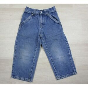 Vintage Y2K GAP Jeans Toddler (4) Blue Denim Utility Double Knee Workwear Baggy